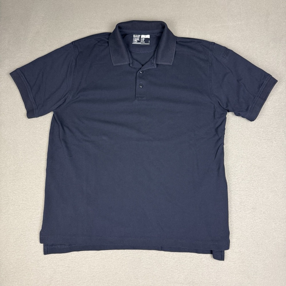 5.11 Tactical Polo Shirt Mens L Dark Navy Blue Short Sleeve Cotton 2905